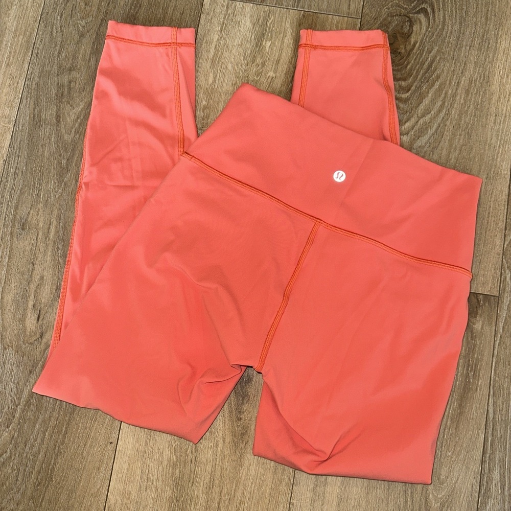 Lululemon Coral Cropped Skinny Stretch Leggings Women's 6 Activewear Dance Gym